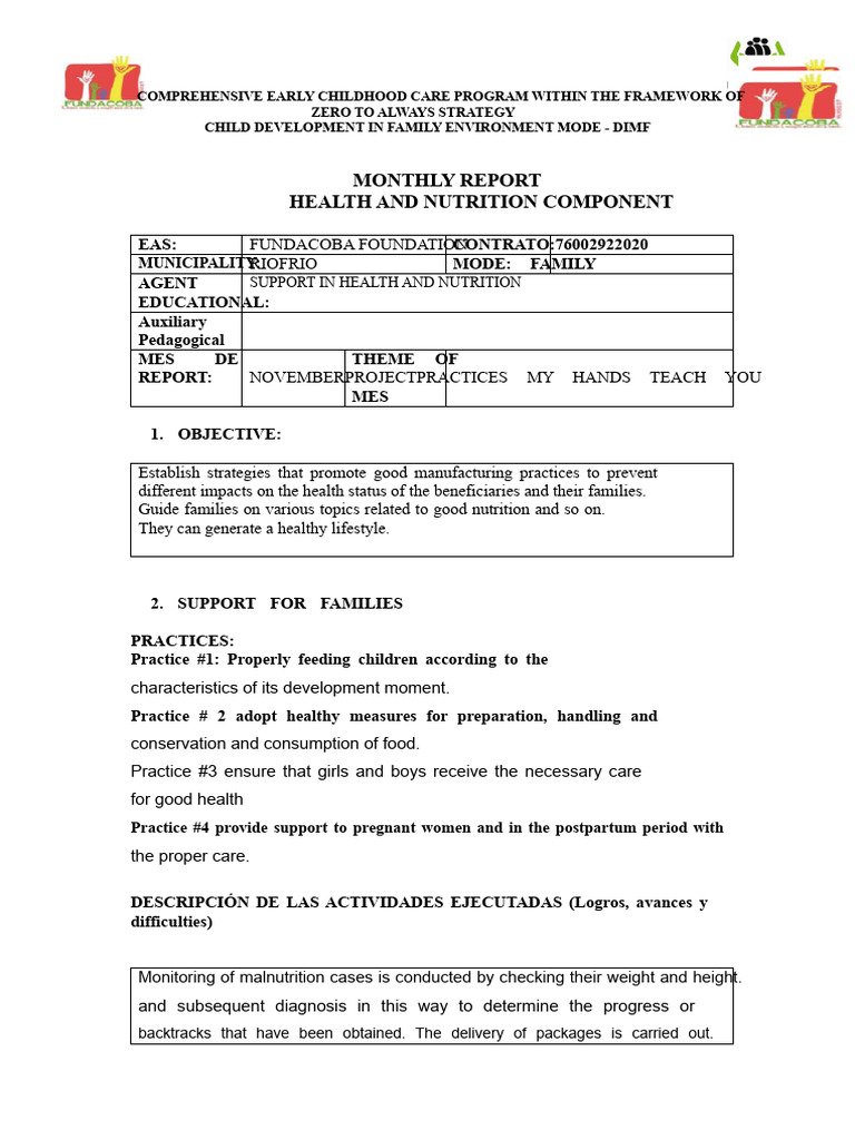 Early Childhood Health & Nutrition Report | PDF | Malnutrition | Child ...