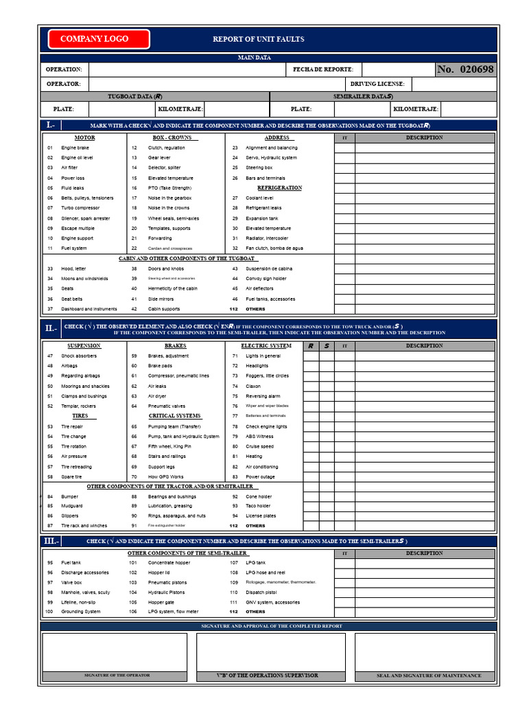 Tugboat and Semi-Trailer Fault Report | PDF | Truck | Engines