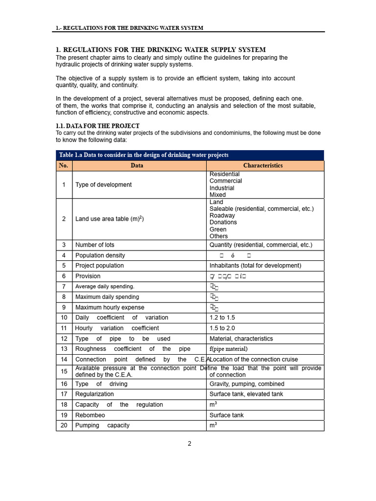 Drinking Water Supply System Regulations | PDF | Hydraulic Engineering ...