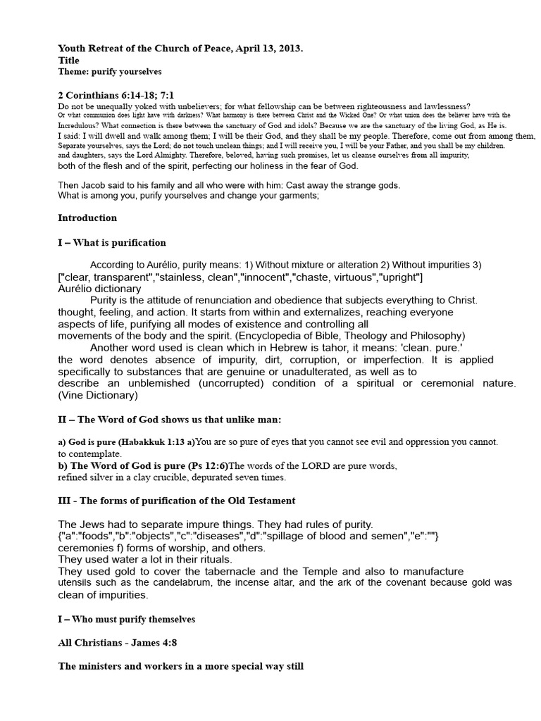 Purification for Christian Living | PDF | Sin | Jesus