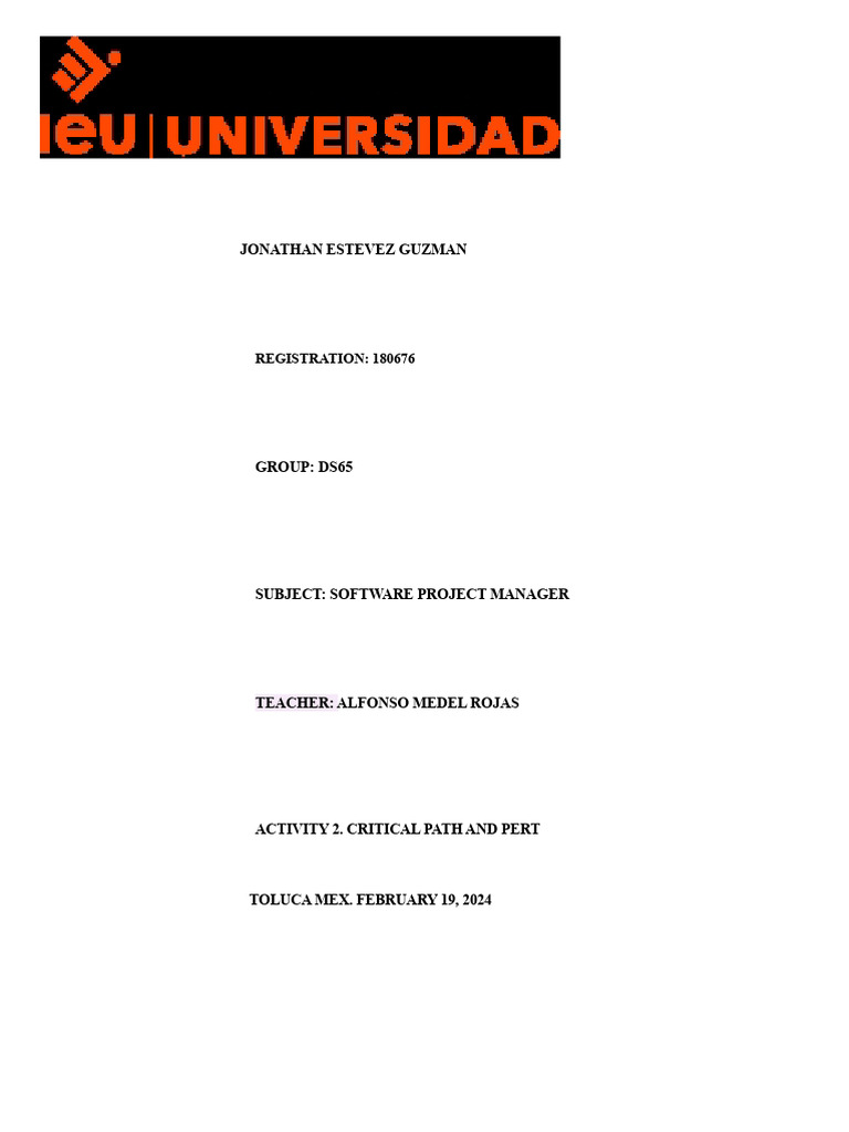 Critical Path and PERT Analysis Guide | PDF