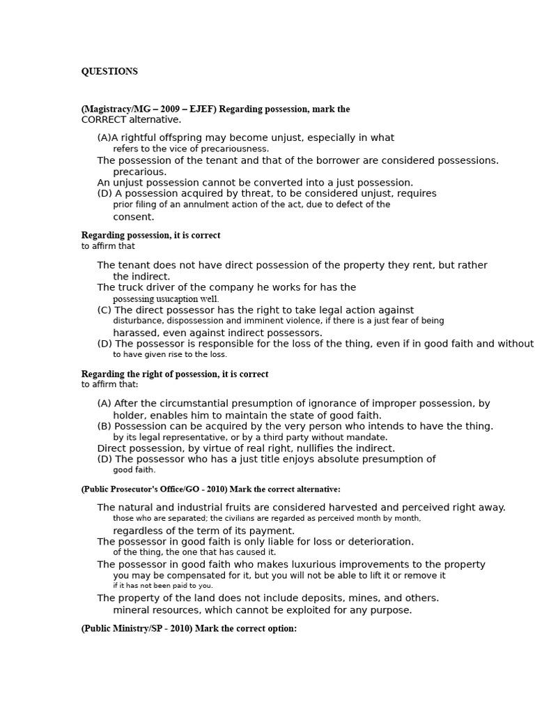Understanding Possession in Brazilian Law | PDF | Property | Common Law