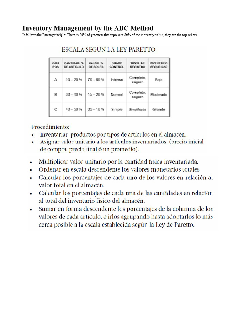 ABC Method for Inventory Management | PDF | Economics | Economies