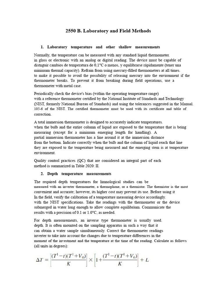 Laboratory Temperature Measurement Techniques | PDF | Thermometer ...