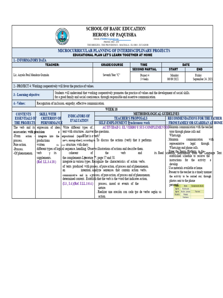 Planning 7° C | PDF | Adverb | Communication
