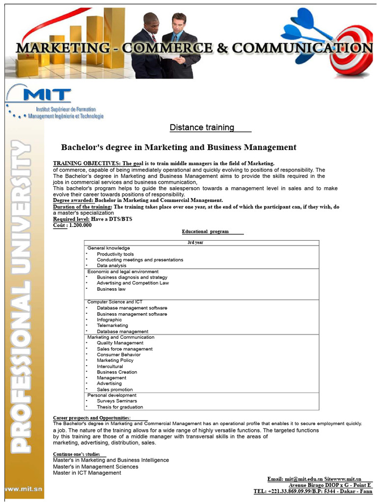 Bachelor in Marketing Management Online | PDF | Marketing | Sales