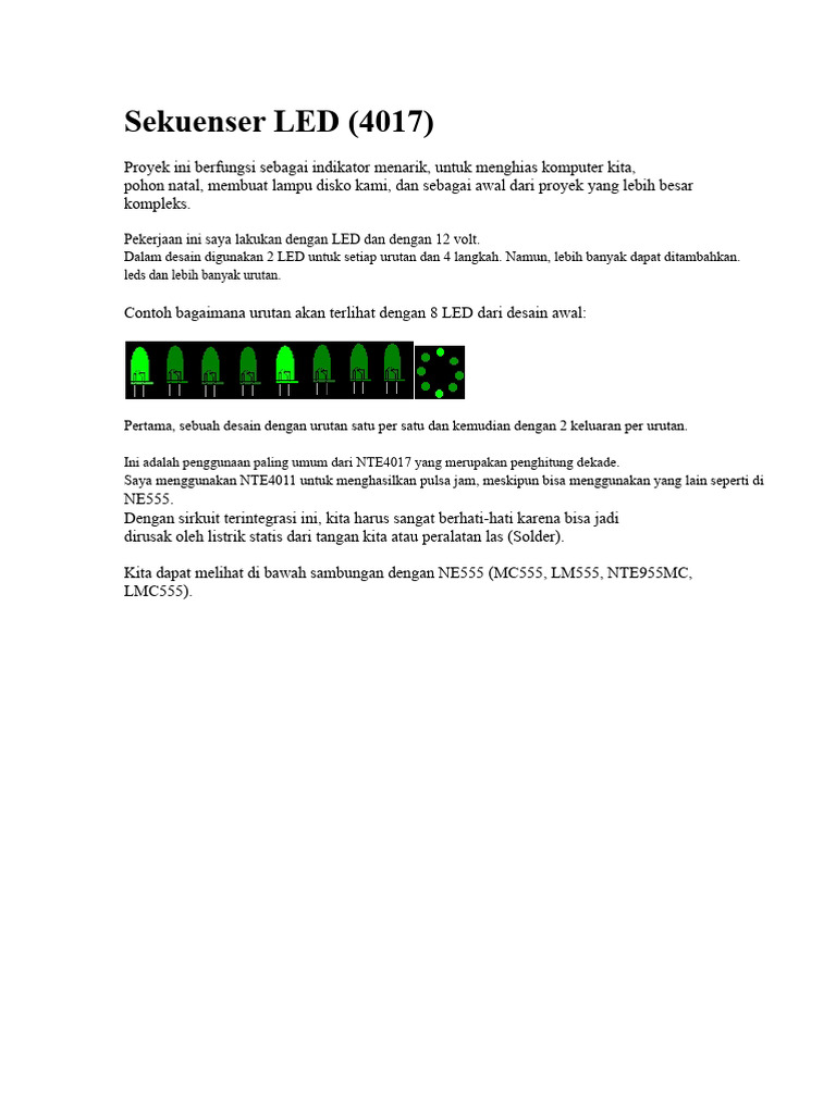 Proyek Sequencer LED dengan NTE4017 | PDF