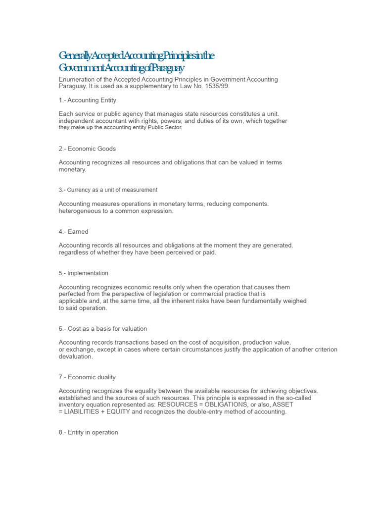 Generally Accepted Accounting Principles in Government Accounting of ...