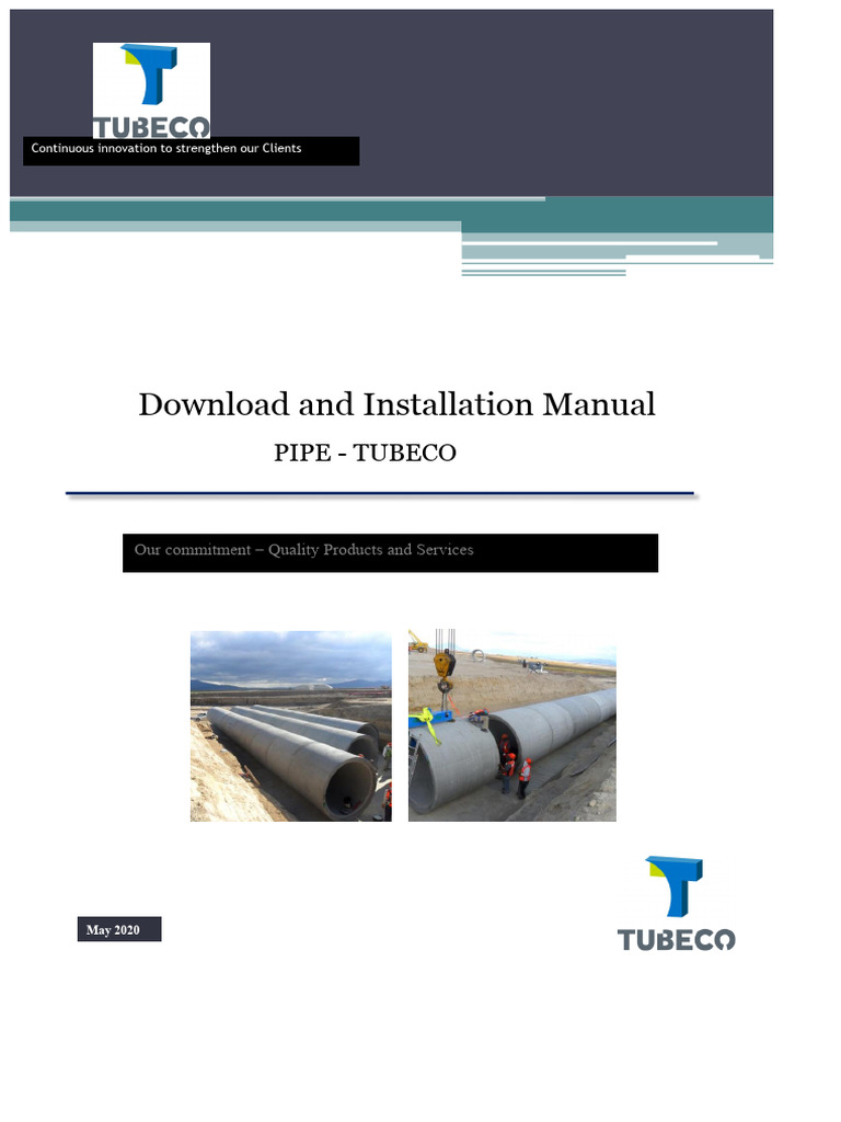 PIPE-TUBECO Installation Guide | PDF | Pipe (Fluid Conveyance) | Trench