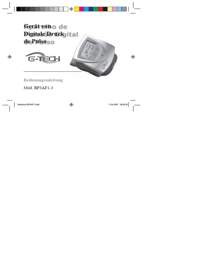 Blutdruckmessgerät GTech BP3AF1-3 | PDF