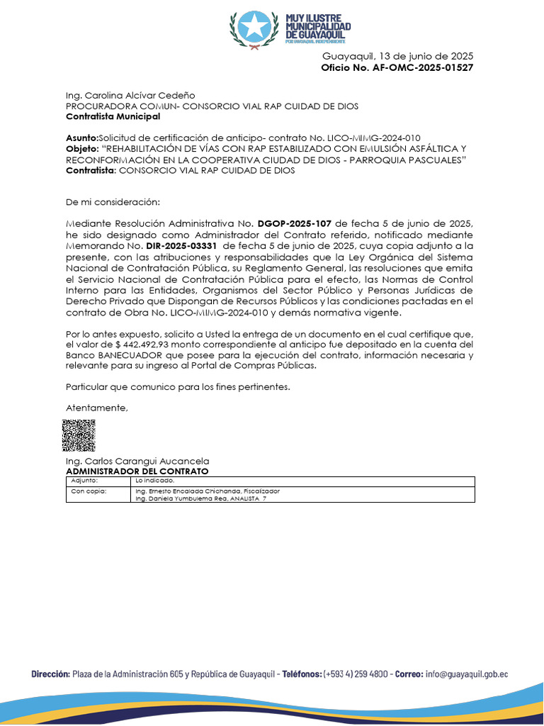 Af Omc 2025 1527 Certificacion de Valor Anticipo Lico Mimg 2024 010 ...