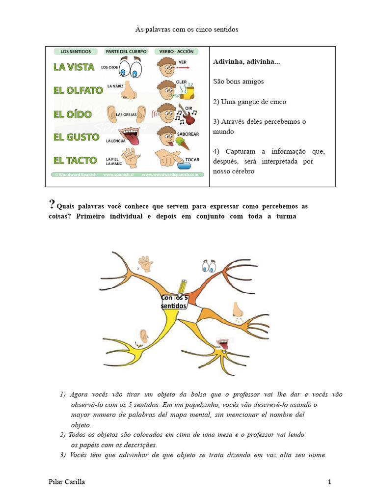 Palavras e os Cinco Sentidos | PDF | Cor
