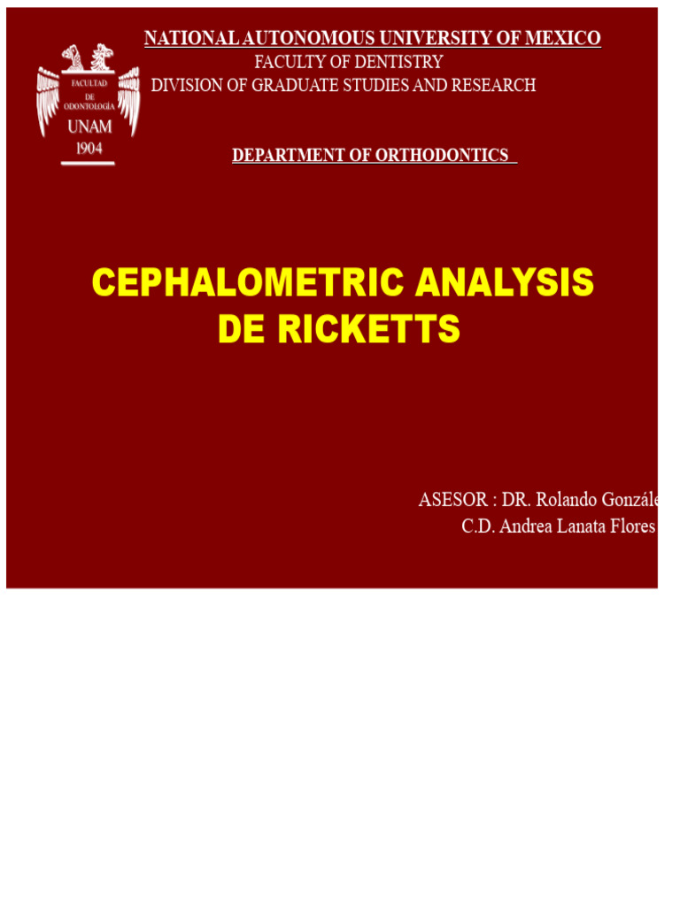 Ricketts Cephalometric Analysis Guide | PDF | Orthodontics | Dentistry