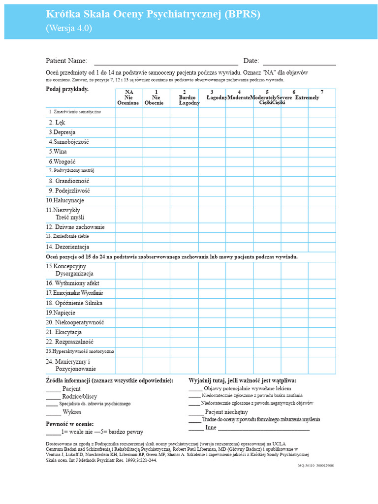 BPRS 24 Pozycji | PDF