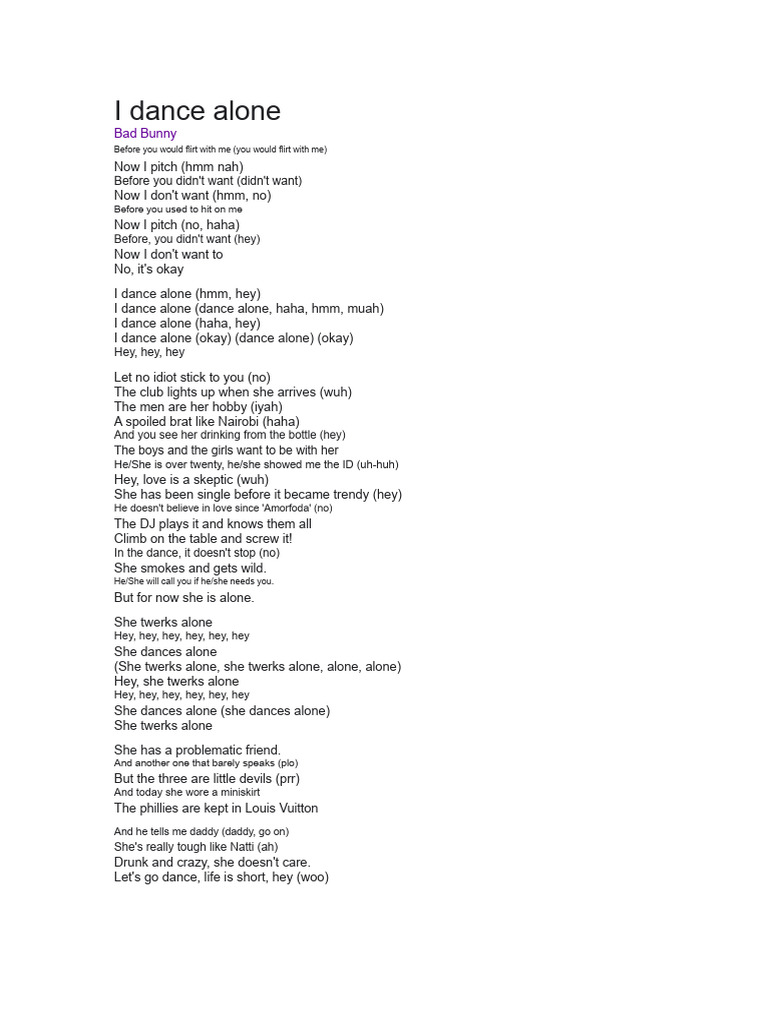 I Dance Alone. | PDF