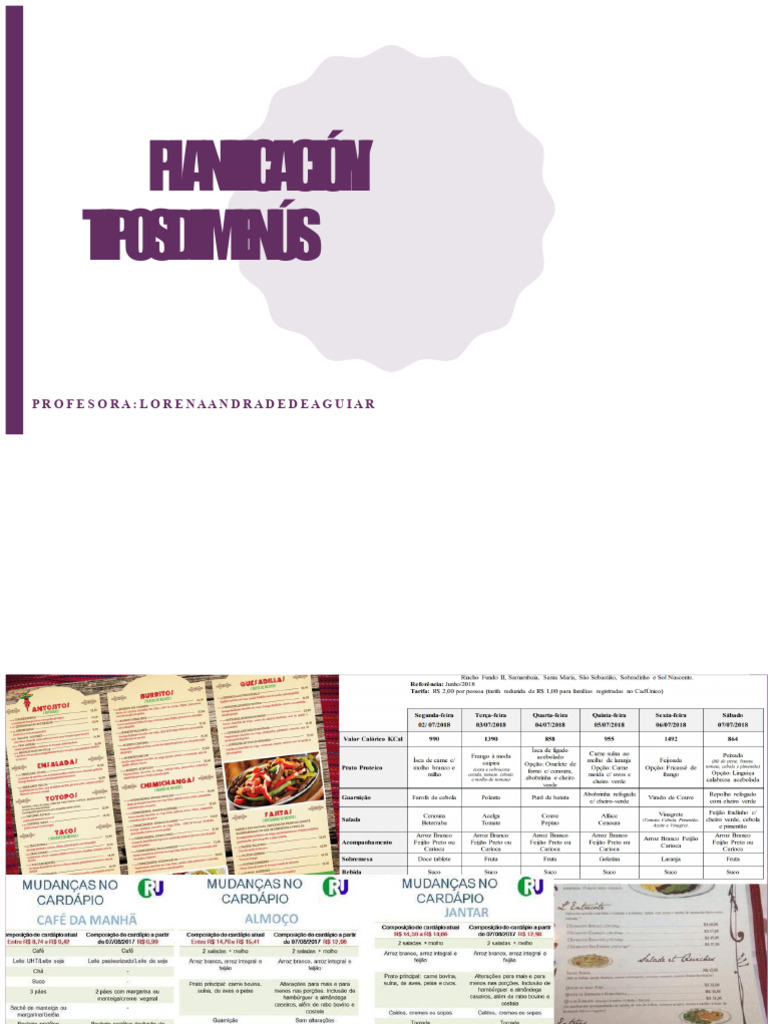 Planificación y Tipos de Menús Saludables | PDF | Alimentos | ensalada