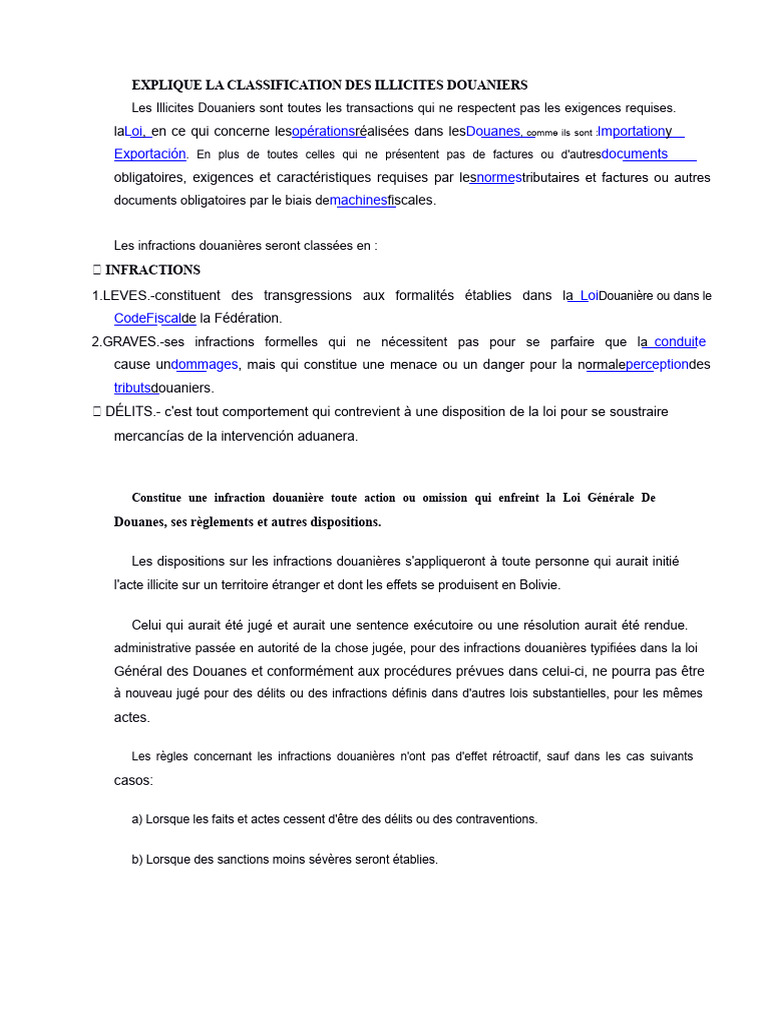 Classification des infractions douanières | PDF | Compétence | Loi