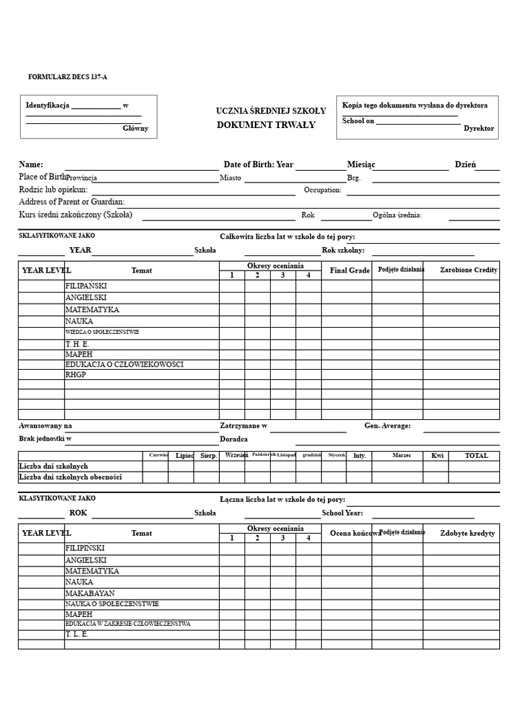 Formularz 137 Jhs | PDF