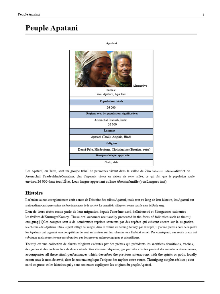 Peuple Apatani : Culture et Histoire | PDF | Agriculture | Irrigation