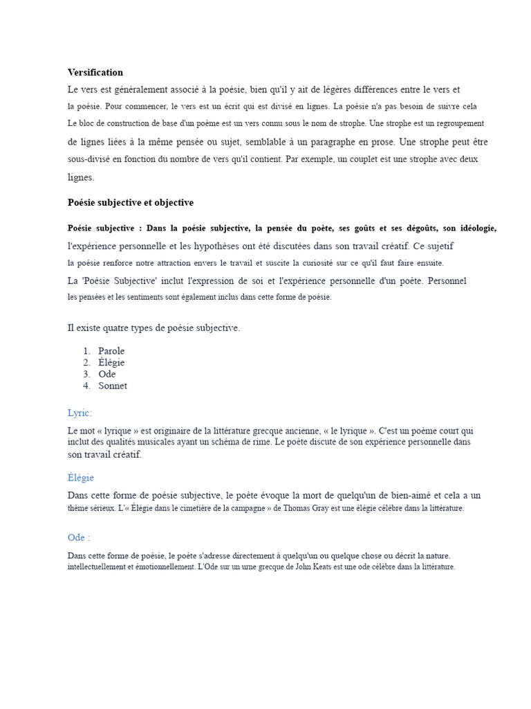 Types de poésie : vers, strophes et formes | PDF | Poésie | Sonnets