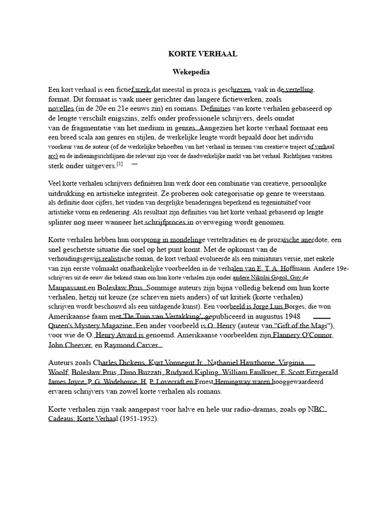 Korte Verhaal | PDF