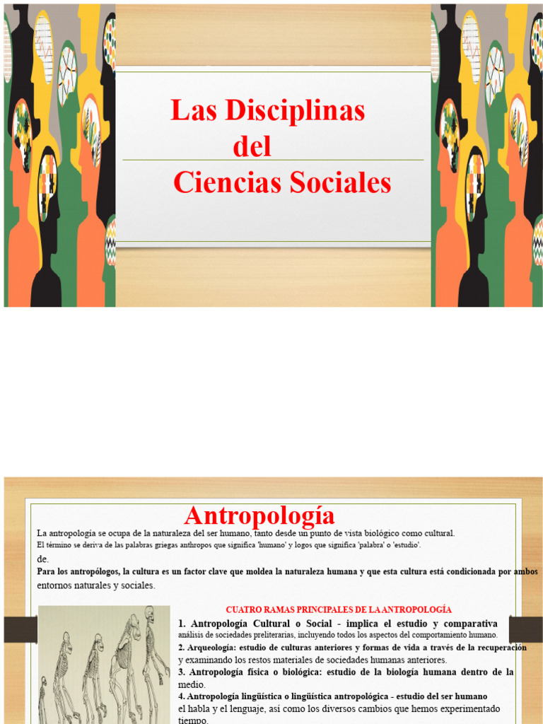 Disciplinas de las Ciencias Sociales | PDF | Antropología | Sicología