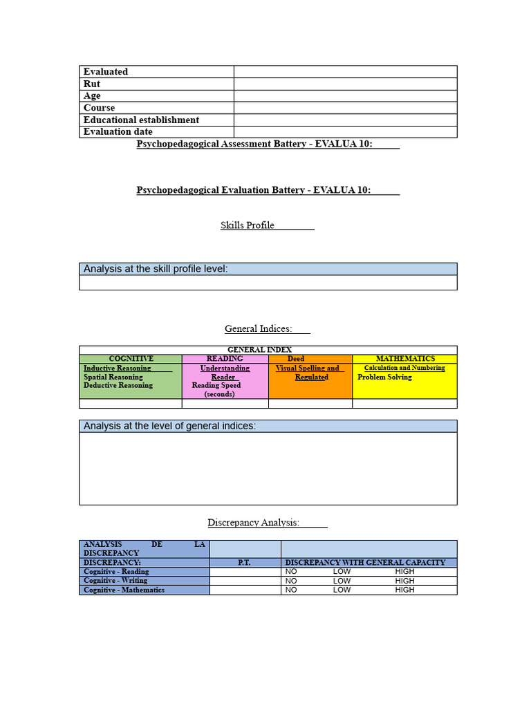 Results Table - EVALUA 10 | PDF