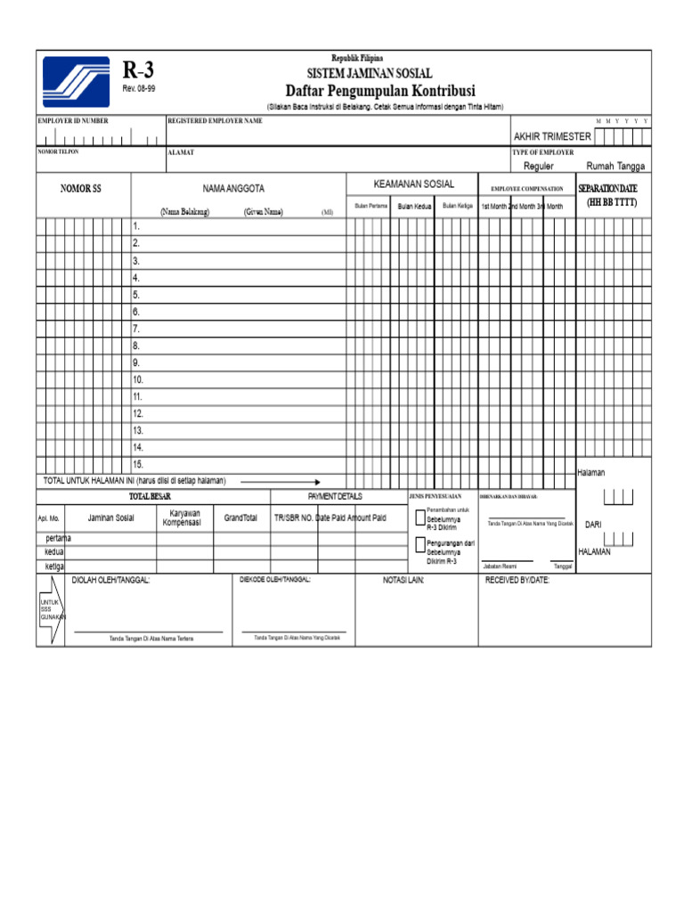 Formulir R-3 SSS Filipina: Panduan Lengkap | PDF