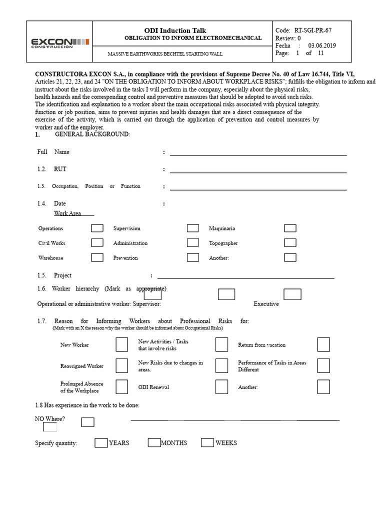 Electromechanical Safety Induction Guide | PDF | Occupational Safety ...