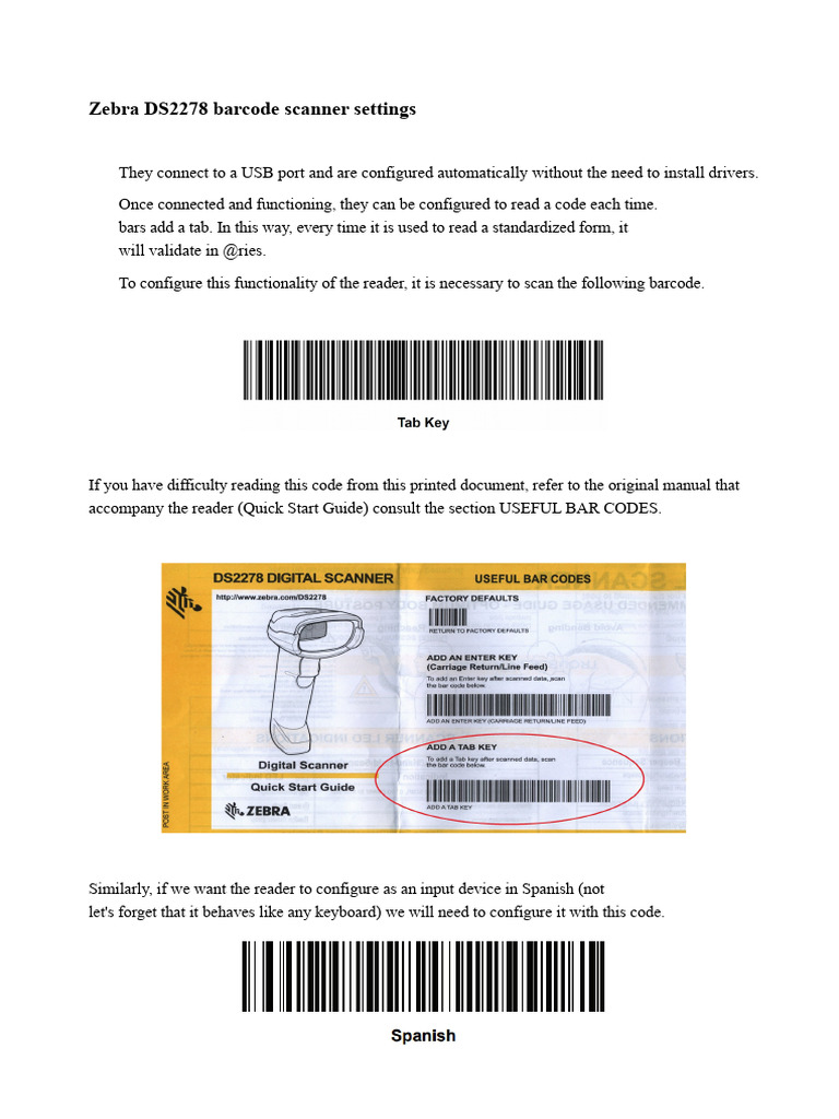 Zebra DS2278 Scanner Configuration Guide | PDF