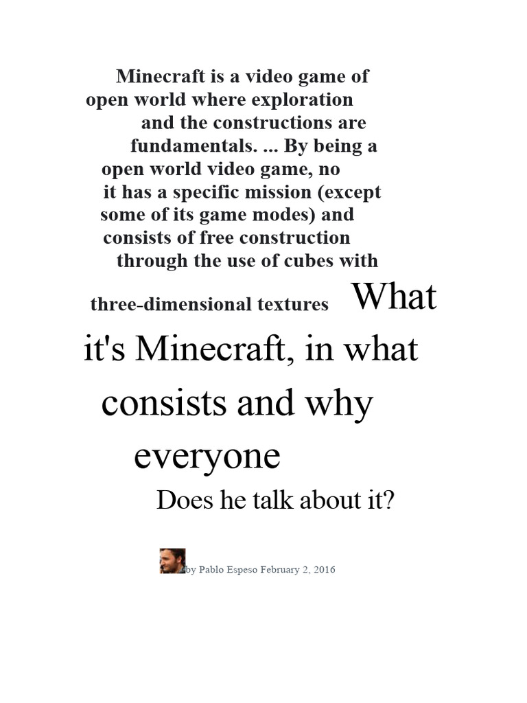 Minecraft Is A Video Game Information | PDF | Minecraft