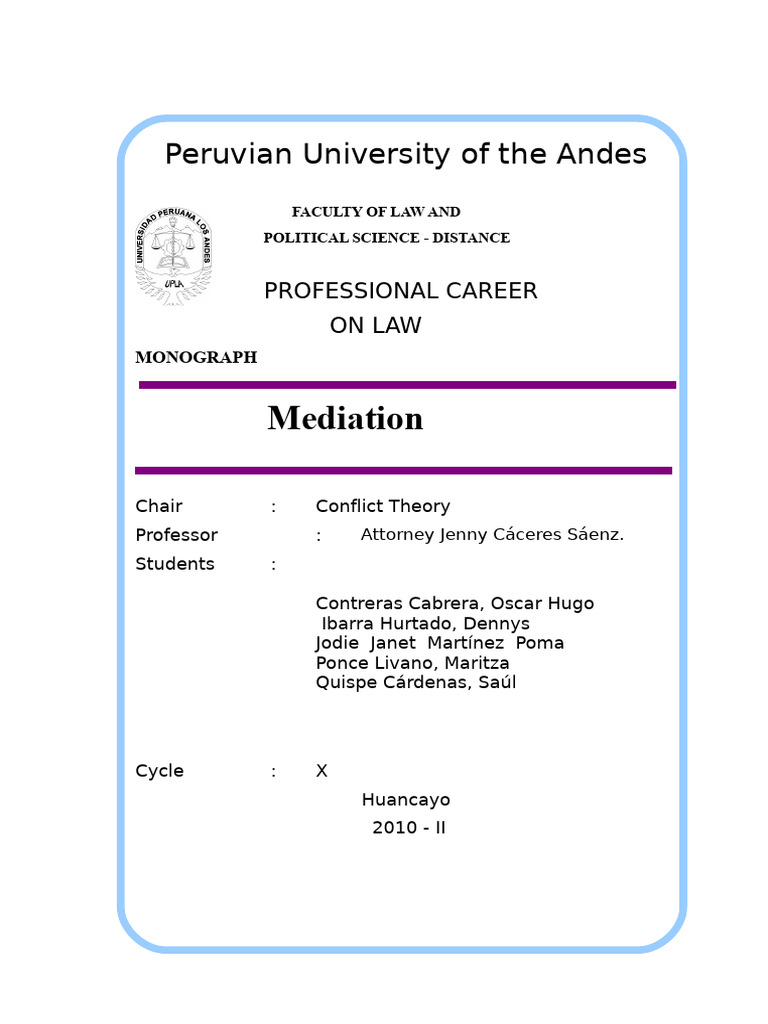 Mediation Process and Techniques Explained | PDF | Mediation | Conflict ...