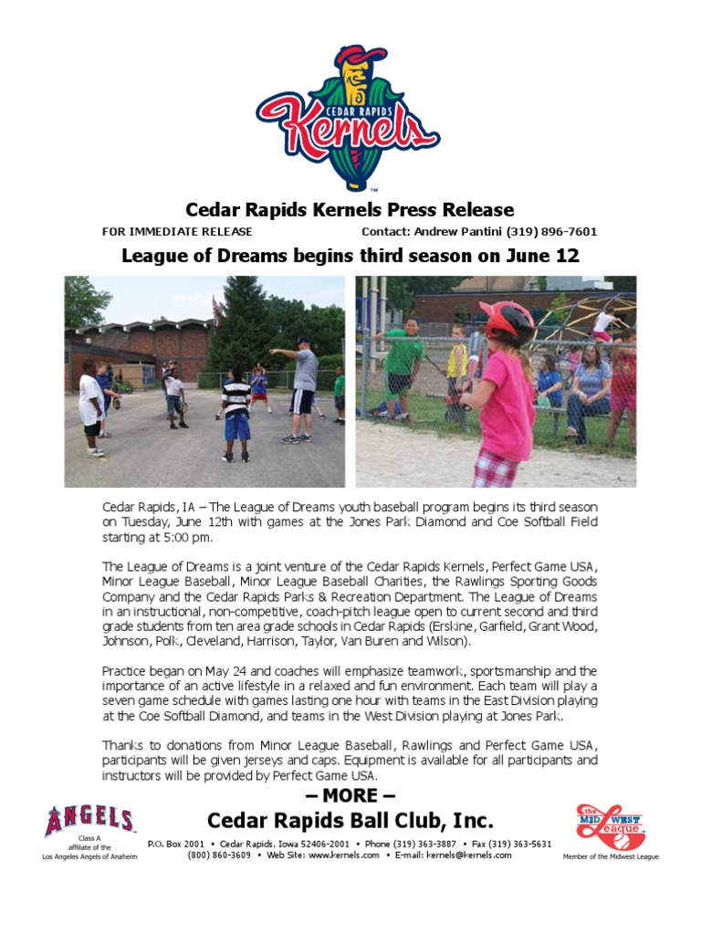 05-25 League of Dreams | PDF | Iowa | Sports