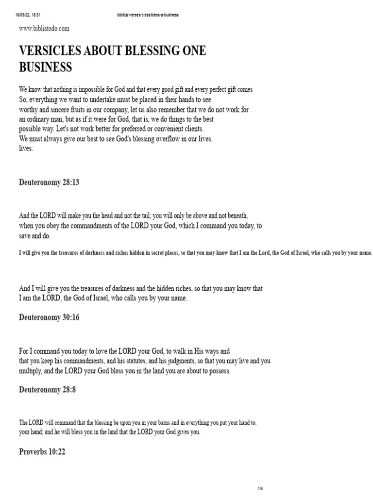 Bible Verses to Bless Your Business | PDF | Ten Commandments | Book Of ...