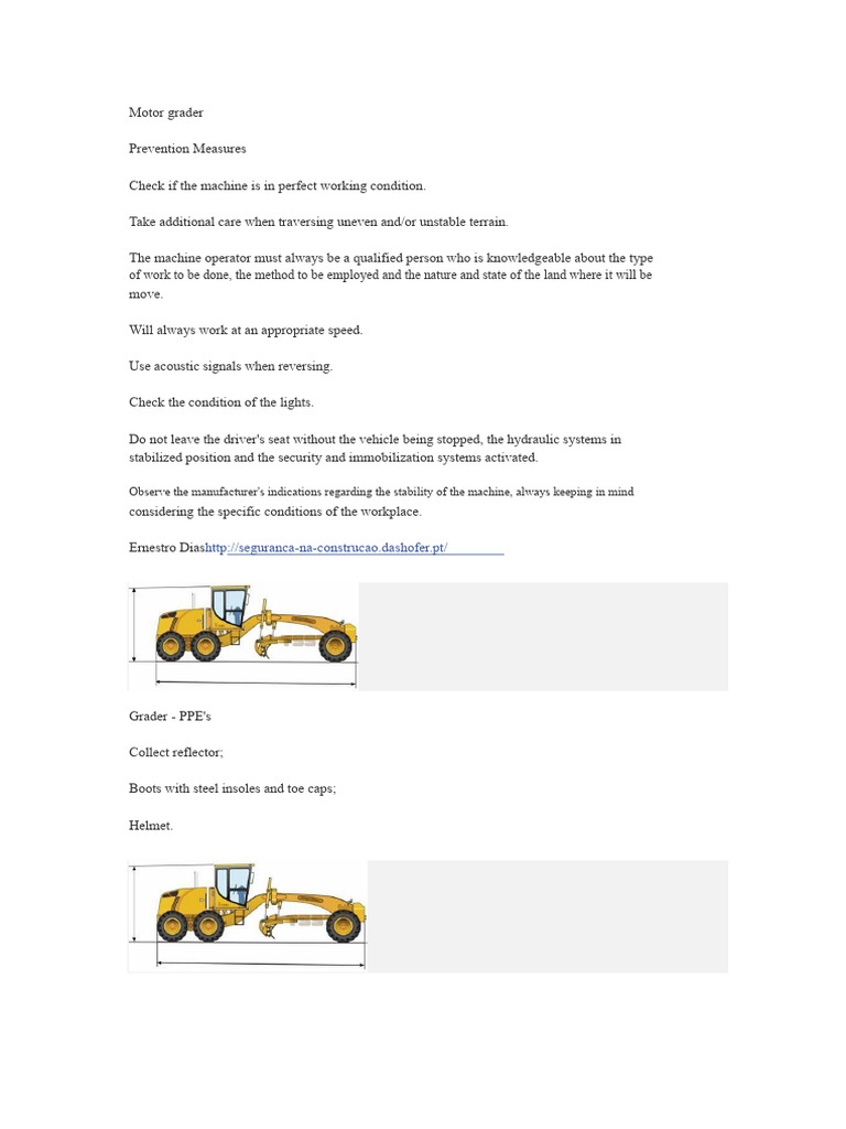 Motor Grader Safety and Operation Tips | PDF
