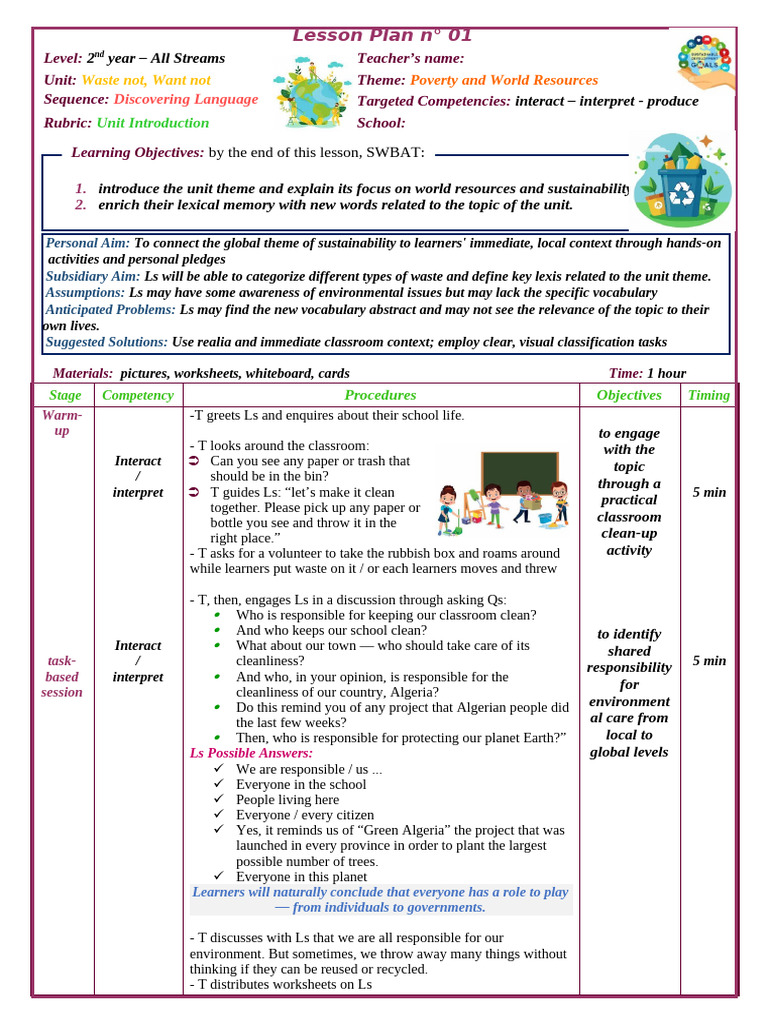 World Resources & Sustainability Lesson | PDF | Waste | Plastic