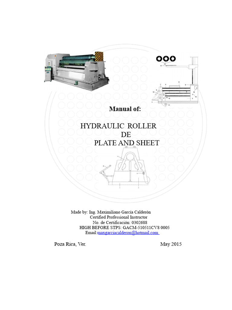 Hydraulic Plate and Sheet Roller Manual | PDF | Manual Transmission | Gear