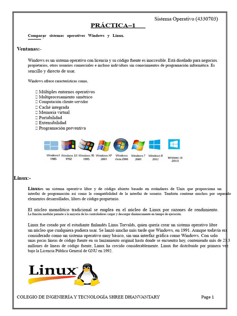 Comparativa entre Windows y Linux | PDF | Microsoft Windows | Kernel ...