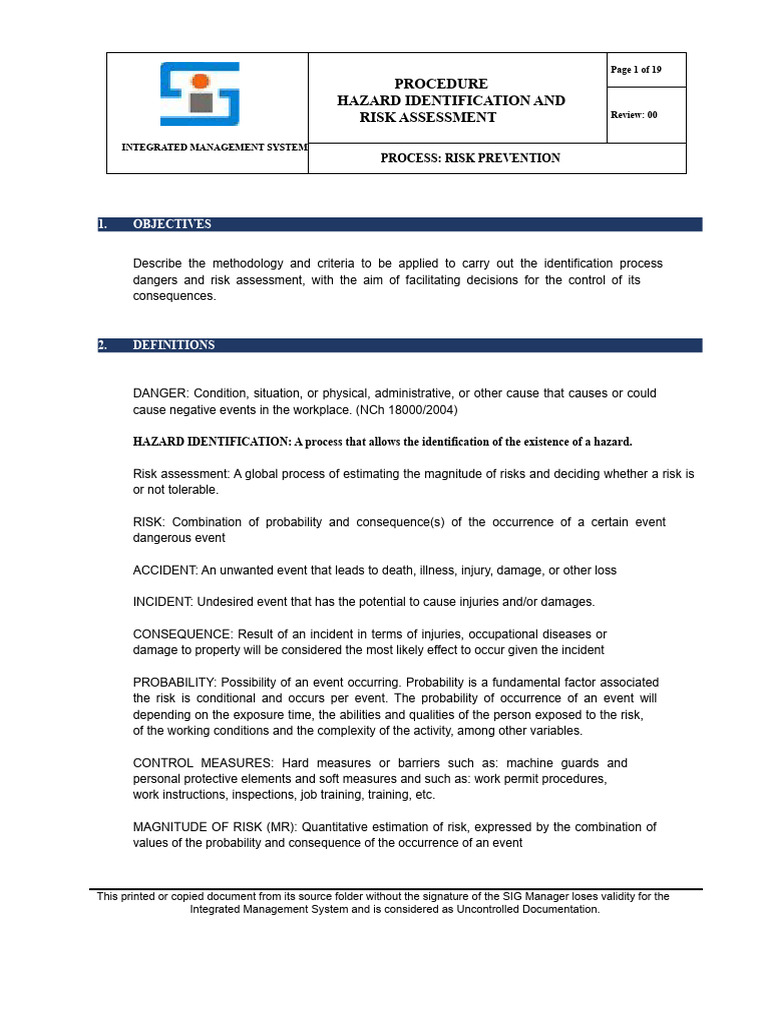 Hazard Identification & Risk Assessment Guide | PDF | Risk | Risk ...