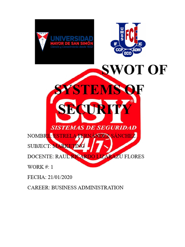 Swot Analysis of Security Systems | PDF