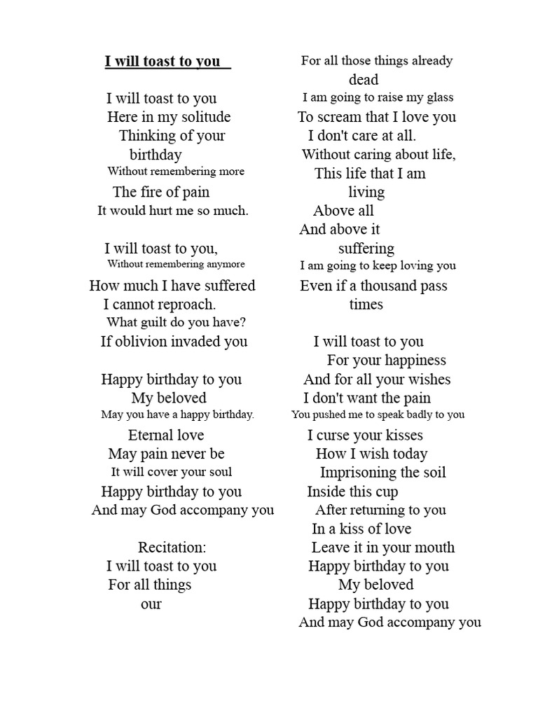 Toasting to Eternal Love and Birthdays | PDF