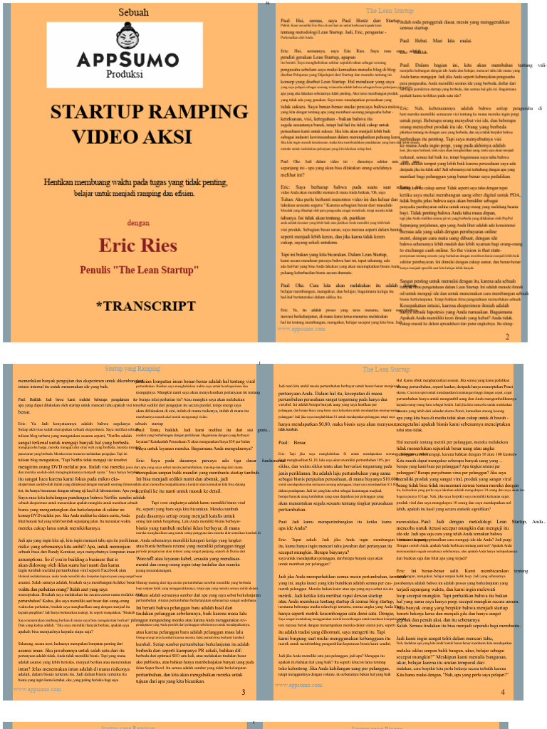 Metodologi Lean Startup oleh Eric Ries | PDF