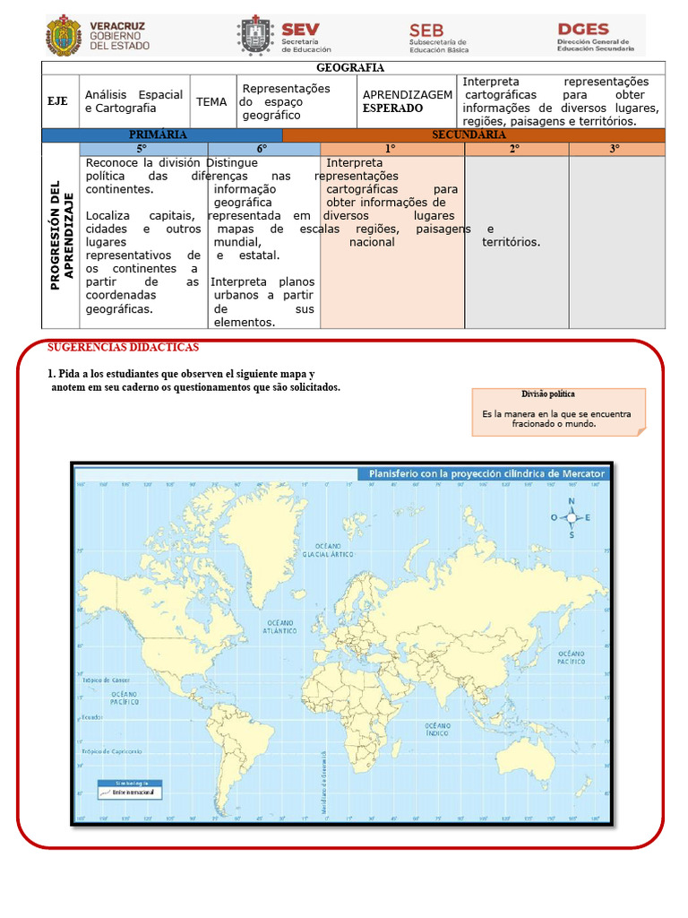 Ficha 2. Representações Cartográficas | PDF | Geografia | Mapa