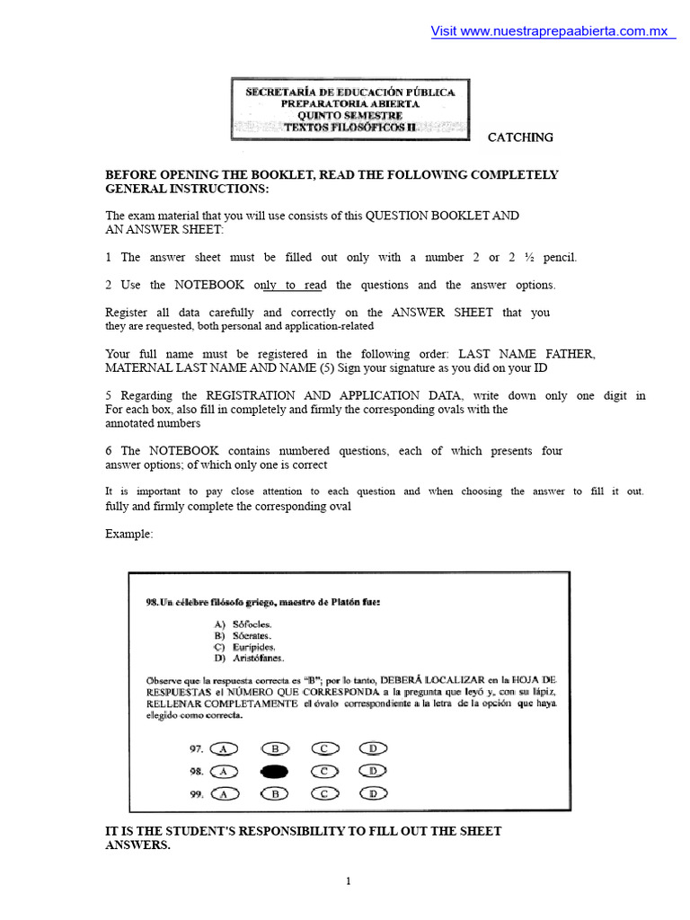 Exam Instructions and Philosophy Questions | PDF | Immanuel Kant | A ...