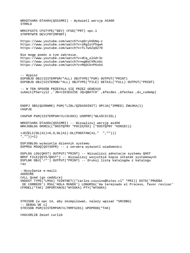 Pomoc As400 | PDF