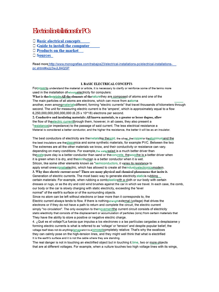 Electrical Installations for PCs Guide | PDF | Electric Current | High ...