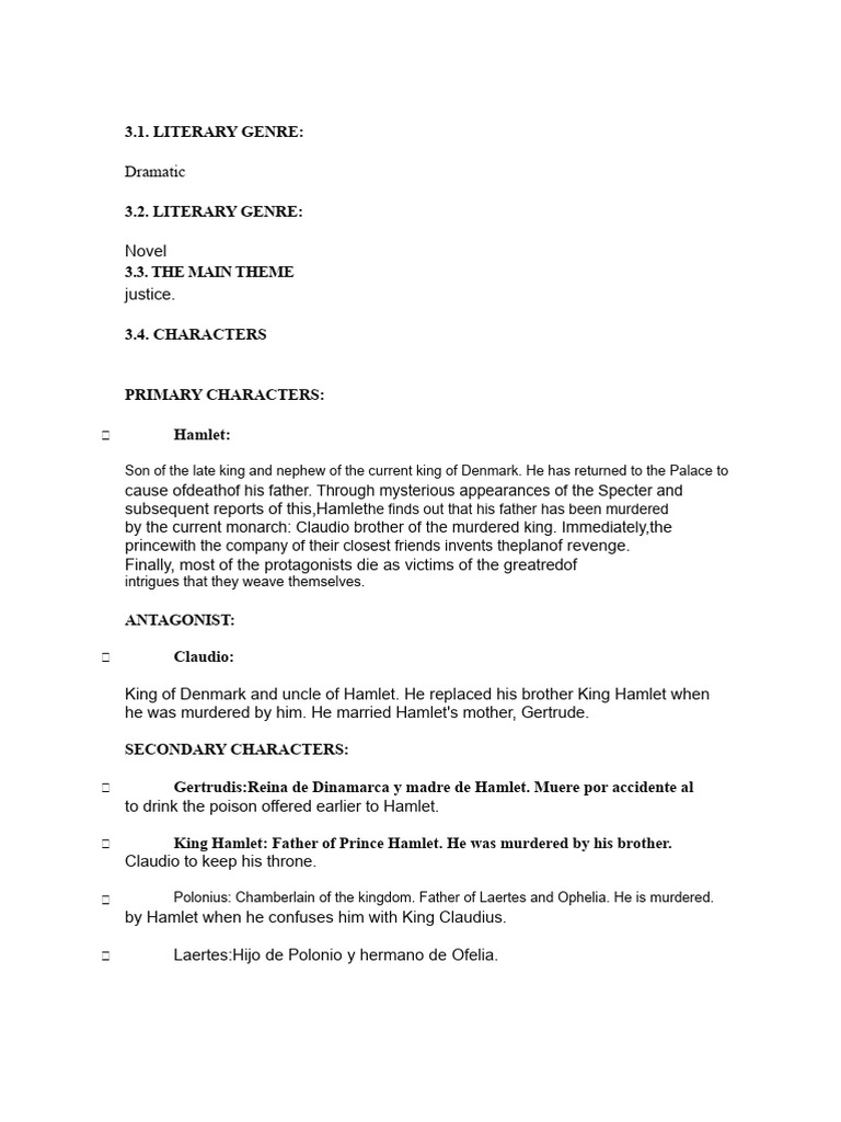 Literary Analysis of Hamlet | PDF | Hamlet | Shakespearean Tragedies