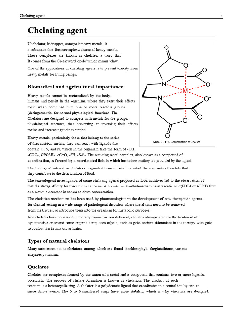Chelating Agent | PDF | Chelation | Coordination Complex