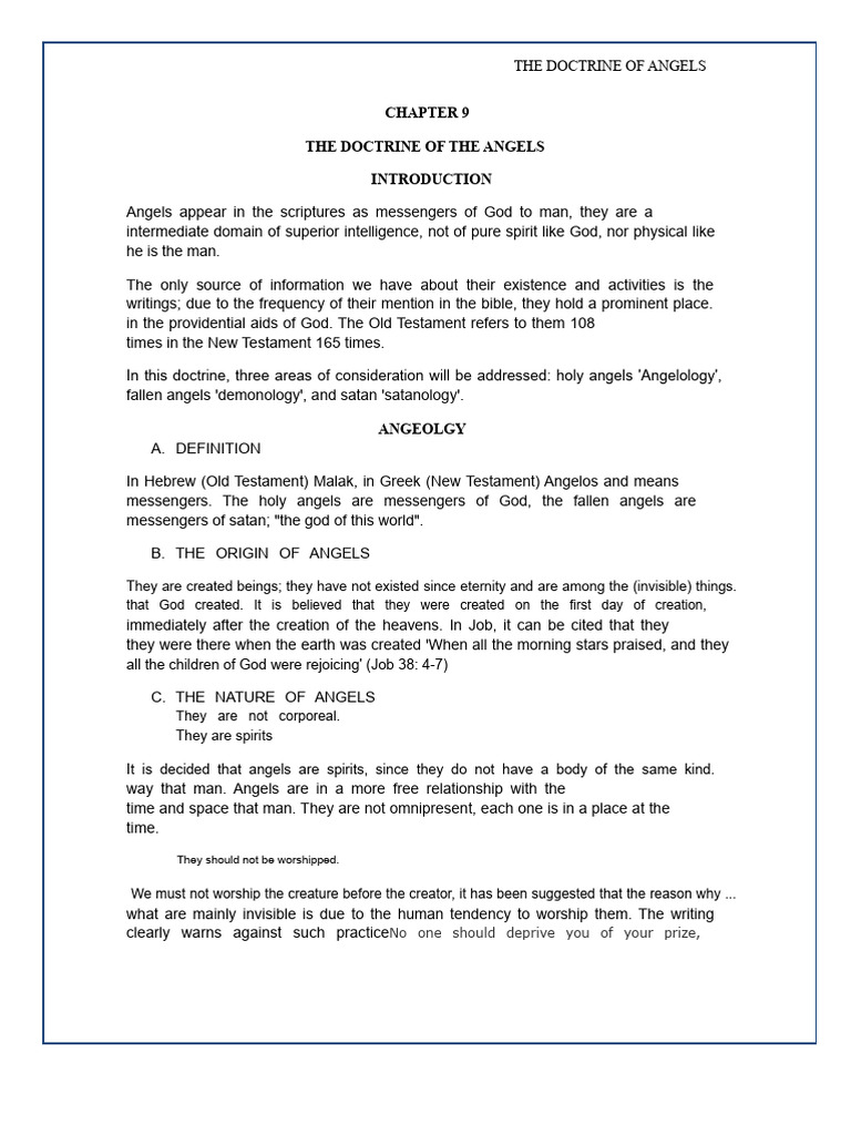Understanding the Doctrine of Angels | PDF | Angel | Satan