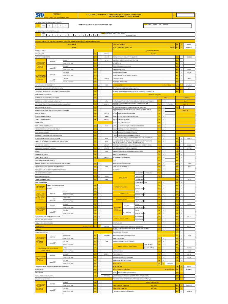 Form 102 | PDF | Income | Taxes